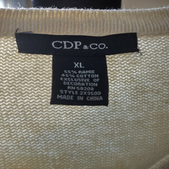 NWT CDP & Co Vintage Christmas Sweater vest glittery silver gold snowflakes - Picture 5 of 10